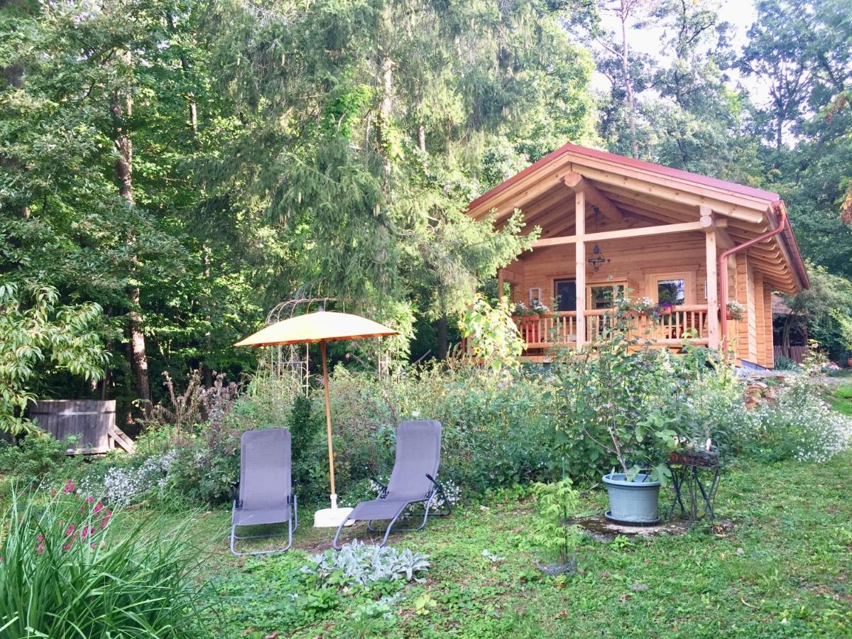 Blockhaus Chalet Mit Beheizbarem Badefass Und Infrarotsauna Auf Der Terrasse Oberschützen Eksteriør billede